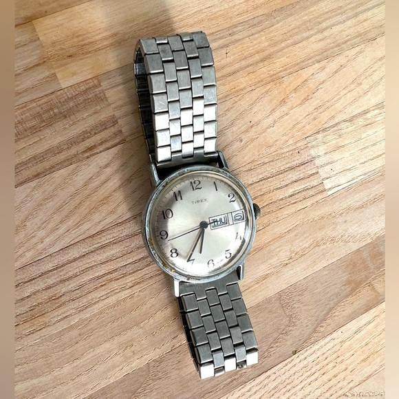 TIMEX Marlin Viscount Vintage Men’s Watch Mechanical Stainless Stretch Band Rare - Picture 3 of 10